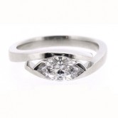 18ct white gold ring set with a marquise cut diamond