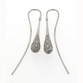 18ct white gold pavee set diamond earrings